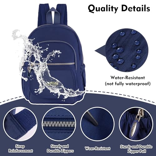 AOTIAN Mini Backpack for Women, Lightweight Sturdy Nylon Small Daypack - color: Mini Deep Blue