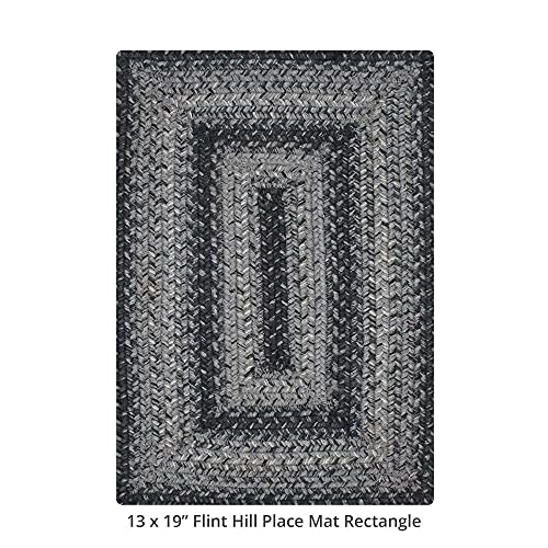 Homespice Flint Hill Jute Braided Placemats, Rect 13x19 Set of 6 - color: Flint Hill
