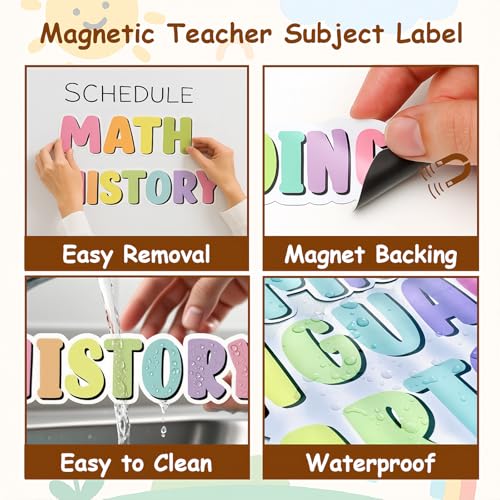 20 Pieces Classroom Schedule Magnets School Class Subject Magnets Teacher Subject Labels for Classroom Organization (Pastel) - color: Pastel