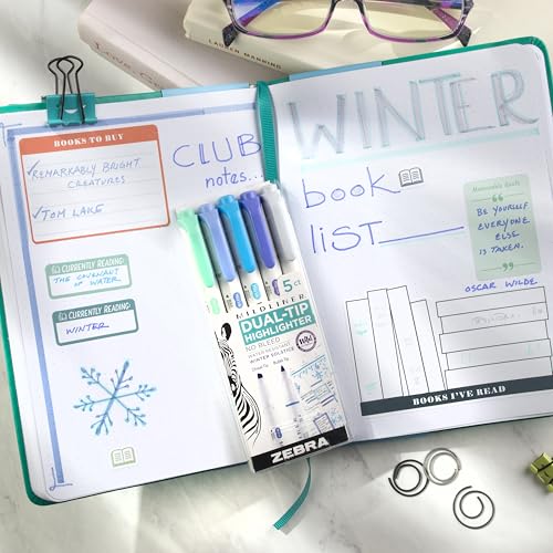 Zebra Pen MILDLINER No Bleed Highlighter, Winter Solstice, Dual Tip, 5-Pack - color: Winter Solstice