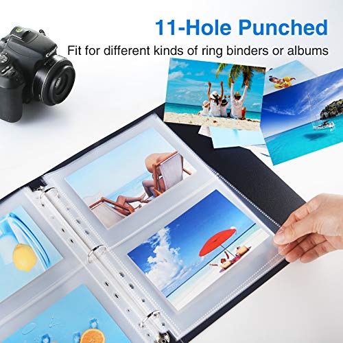 Sooez 30 Pack 5x7 Photo Sleeves for 3 Ring Binder, Hold 120 Pictures - size: 5x7" 2-Pocket