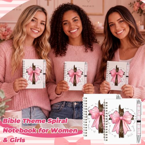 Resurhang 12 Sets Preppy Pink Bow Journal Pen Gifts for Teen Girls Women - style: Pink Bow Styles