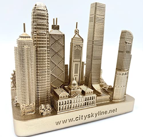 ZIZO Modern The World Landmarks Model Buildings City Skyline Statue for Home Decor for Boy Friends Gold 4" (Hong Kong) - color: Hong Kong