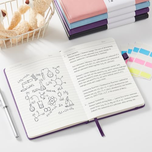 Lined Journal Notebook for Women Men, 2 Pack, 160 Pages per Pack, A5 (5.7'' x 8.4") Hardcover Journaling Notebook College Ruled for Writing Work, School Office Supplies, Pink & Blue, 100GSM Paper - color: Pink_Blue, size: A5