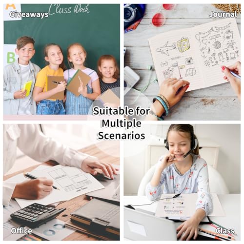 EOOUT 40 Pack A5 Kraft Notebooks Bulk, Lined Journals Bulk Colors with Rainbow Spine, 60 Pages for Kids Writing, Travel, Students - color: Rainbow, style: Lined-40pack