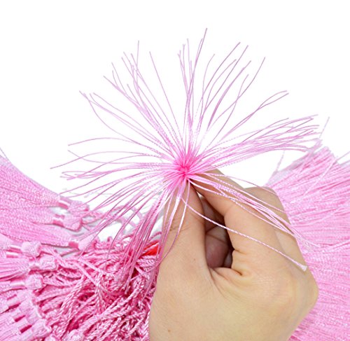 100Pcs 5 Inch Silky Bookmark Tassels for Jewelry, Souvenir(Pink) - color: Pink