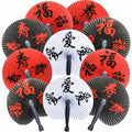 20 Pieces Chinese Paper Fans - color: Chinese Words Paper Fan 02, size: 20 PCS