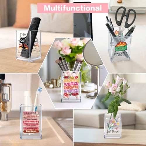 A Little Progress Each Day Can Add Up To Big Results Acrylic Cosmetic Pencil Pen Holder Cup, Inspirational Sun Desk Organizer for Classroom Office, Motivational Gifts for Women Girl Therapist - style: Little Progress