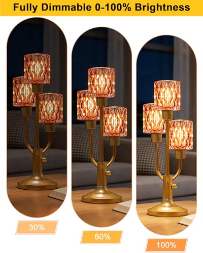 Lightdot Mid Century Modern Red Glass Table Lamp 3 Bulbs Included Dimmable - color: 20-Gold-Pink-Cylinder