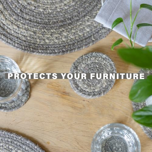 Homespice Grey Cloud Jute Braided Placemats, Oval 13x19 Set of 4 - color: Grey Cloud