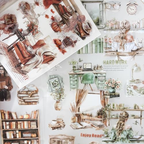 Reading Stickers for Scrapbooking, People Journal Stickers for Scrapbook - color: Reading Time