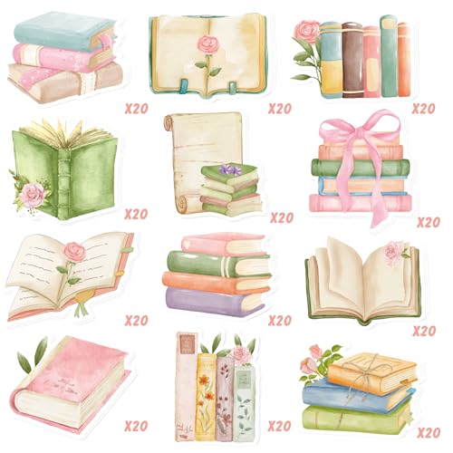 12 Pads Book Lover Sticky Notes Set - 240 Sheets 3x3 Inch Book Club Themed Self Adhesive Memo Pads, Cute Writing Sticky Notepads for Office Meeting Note Taking School Gift Decor