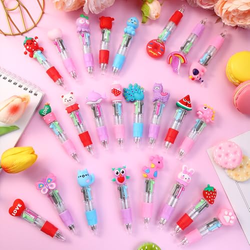24PCS Valentines Fun Pens Cute Multicolor 4-in-1 Gifts Party Favors - style: Valentines-24pcs
