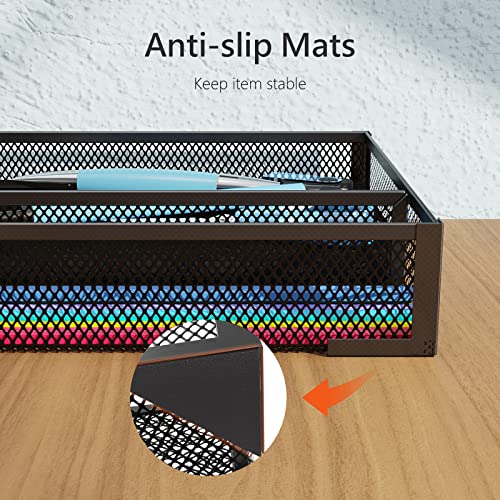 Desk Drawer Organizer, Office Desk Organizer Tray with 5 Dividers, Pen Pencil Drawer Organizer for Office Supplies, Desktop, Bathroom, Kitchen, Makeup, Vanity - color: 1PC-Black-Large