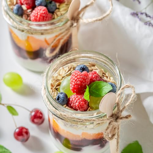 SHOWIN Overnight Oats Containers with Lids, 16oz Glass Jars with Lids 4 pcs, Candy, Wide Mouth Mason jars for Salad, Yogurt, Snacks, Meal Prep - color: Candy, size: 16oz-4pc