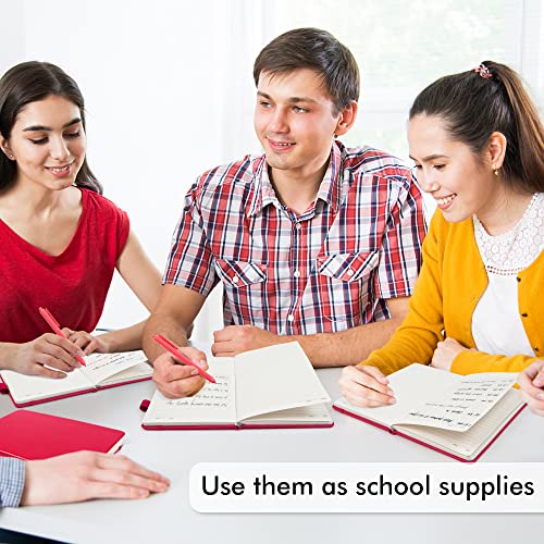 feela 5 Pack Notebooks Journals Bulk, Hardcover Notebook Classic Ruled Lined Journals with Pen Holder for Women Girls School Business Supplies, with 5 Black Pens, 120 GSM, 5.1”x8.3”, A5, Berry - color: 5 Pack berry