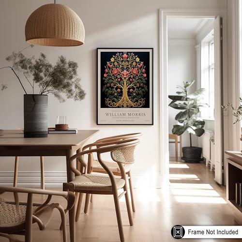 Poster Master Tree of Life Print - William Morris Poster - Flower & Tree Illustration - Botanical Exhibition Wall Design - Floral Artwork - Aesthetic Decor - 8x10 UNFRAMED Wall Decor - color: Style-03, size: 8"L x 10"W