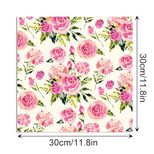 VIVIQUEN 24 Pack Floral Pattern Double-Sided Flower Scrapbook Paper 12”