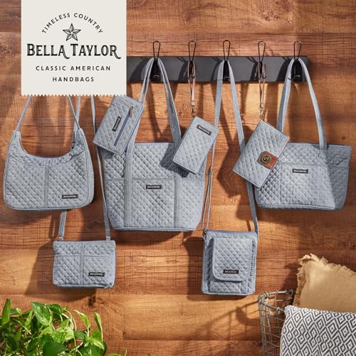 Bella Taylor Simple Crossbody, Quilted Handbag for Women - color: Blue Chambray