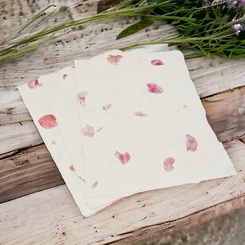 Handmade Lokta Deckle-Edge Printer Paper 8.5x11 (25 Sheets, Bougainvillea) - color: Bougainvillea