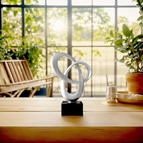 Dosker Abstract Sculpture Knot Decor Mobius Stripe Statue (Silver) - color: Sliver