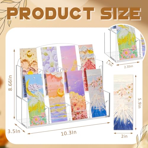 Yuntau 8 Pockets Acrylic Bookmark Display Stand, Integrated 2.2" Holder - size: 8 Pockets