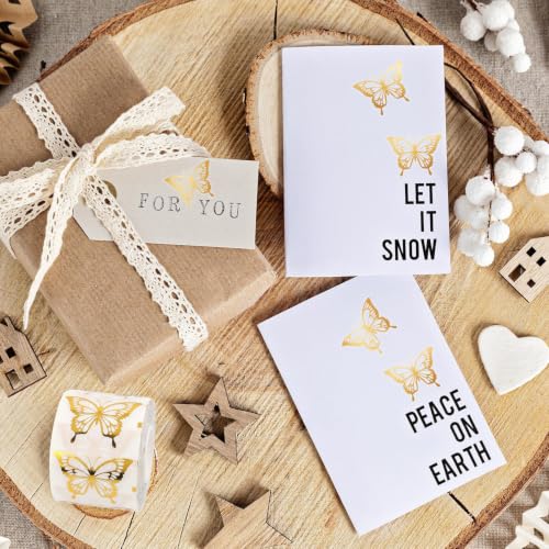 Gold Butterfly Stickers Roll, Hollow Metallic Self Adhesive Decor Labels - style: Gold Butterfly