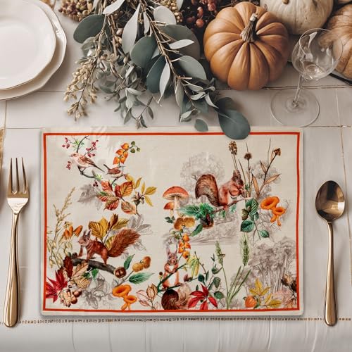 Maison d' Hermine Placemats Set of 4 Reusable 100% Cotton (13"x19") - color: 062 - Recolte, size: 13" X 19" (Pack of 4)