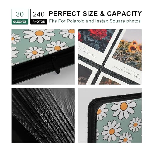 Large Polaroid Photo Album Binder, 240 Pockets. Daisy - color: Daisy