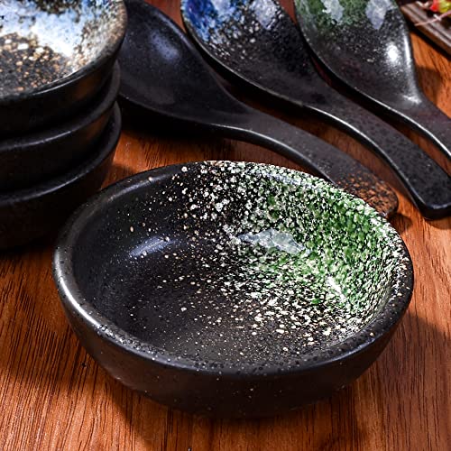 Ceramic Dipping Sauce Dishes Set of 4, 3.7'' Japanese Soy Sauce Bowls - color: YX