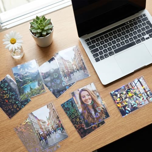 100pcs Holographic Card Sleeves Trading Card Sport Games
