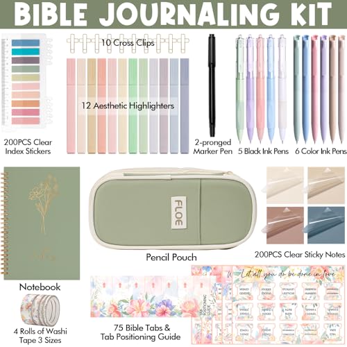 Bible Study Supplies Journaling Annotation Kit, Christian Gifts for Women - color: A1.Green