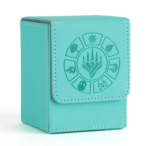Arkeiliy MTG Deck Box 110+ Storage Sleeved Cards for Magic Commander - color: Turquoise