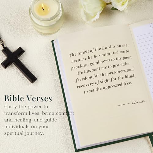 JUBTIC Prayer Journal for Women, Bible Journal with Scripture, Dark Green - color: Dark Green