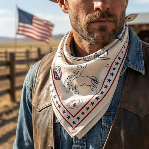 The Peacock Crew Premium Soft Cotton Bandanas Pack for Men and Women Paisley 22 x 22 inches - color: 3 Pack American Patriot