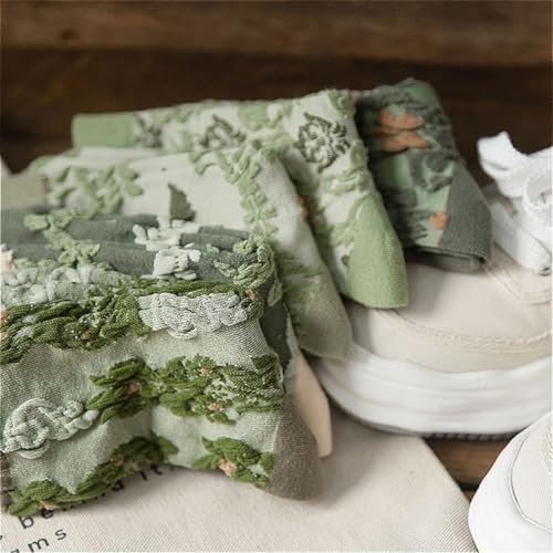 Lavish Lavender Argyle Frill Socks for Women, Dress Socks - color: 5pair-green
