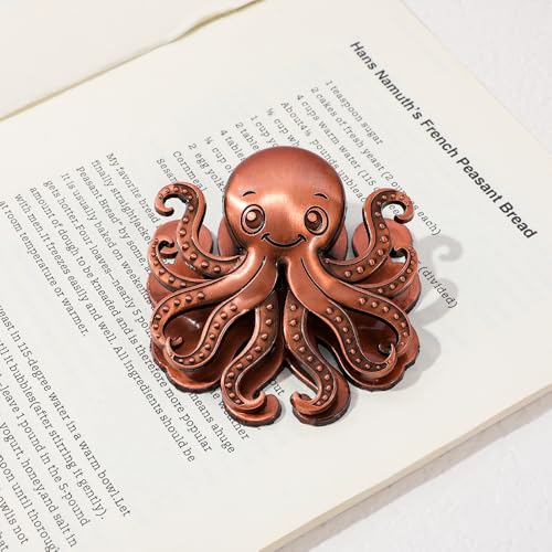 Vintage Ocean Bookmark Clip, 4 Color Starfish Shell Octopus for Book Lovers - color: Octopus Style D