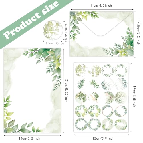 160 Pcs Stationery Paper Envelopes Set - color: Tree Leaf