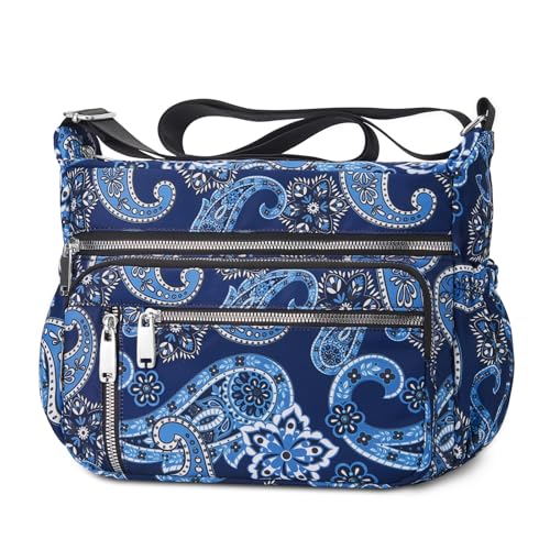 NPBAG Crossbody Bag for Women, Shoulder Purse Handbag Messenger Bag, Trendy Pocketbooks, Waterproof and Multi-Pockets - color: Paisley