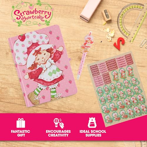 Strawberry Shortcake Kids Stationary Set for Girls, Journal Kit Set - color: Strawberry