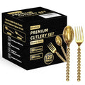 Premium Gold Mini Dessert Utensils Set - 120-Piece (60 Forks & 60 Spoons) - color: 120pcs Gold Set
