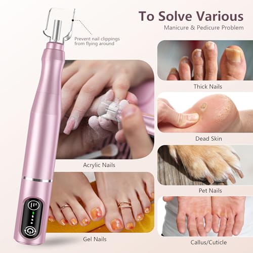 TUOBEO Cordless Nail Drill Electric Nail File Kit, Rechargeable Efile Set - color: Pink