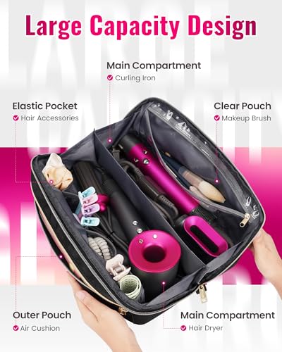 Mancro Hair Tools Travel Bag Compatible with Shark Flex Fusion, XL - color: Black, size: X-Large