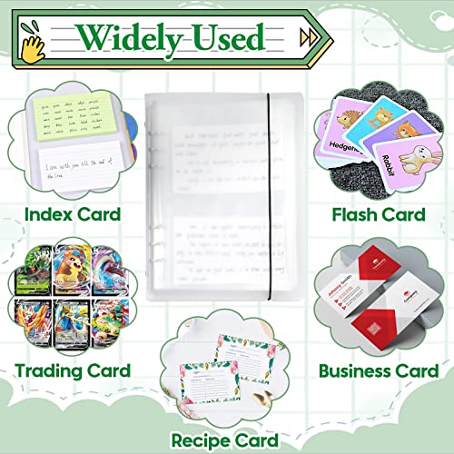 SHANGRLA 3x5 Index Card Holder Binder, 90 Card Sleeves, Holds 180 Cards - size: 3" x 5"