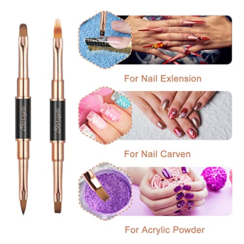 ETERCYCLE 5 Pcs Acrylic Nail Art Brushes Set for Gel Polish Design Tools