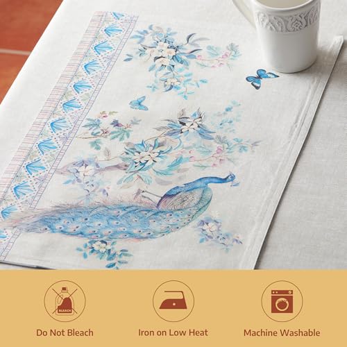 Maison d' Hermine Placemats Set of 4 Reusable 100% Combed Cotton (13"x19") - color: 011 - Peacock Utopia - Orginal, size: 13" X 19" (Pack of 4)