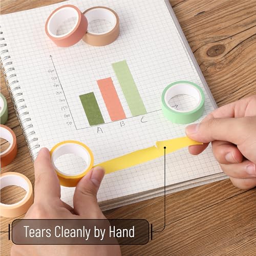 Mr. Pen- Washi Tape Set, 10 Rolls, 5.5 Yards/Roll, Washi Tape for Scrapbook - color: Earthy Tones