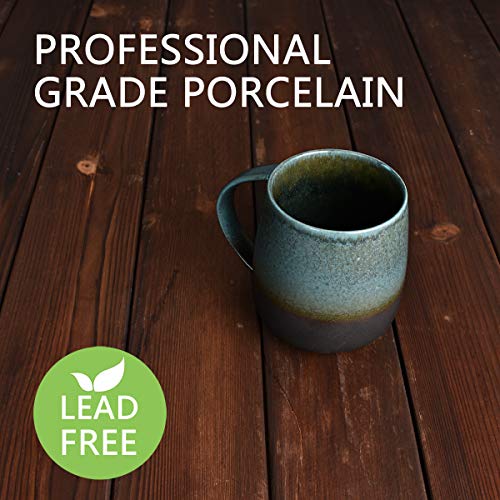 Bosmarlin Matte Ceramic Coffee Mug, Tea Cup for Office and Home, 13 oz, Dishwasher and Microwave Safe, 1 Pack (Forest night) - color: Forest night