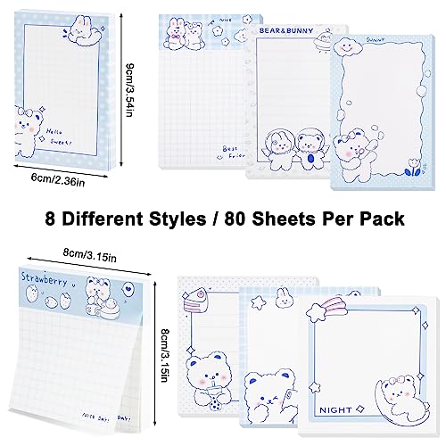 640 Pcs Cute Sticky Notes, Self-Stick Note Pads, Kawaii Memo Pads Lined, Funny Sticky Notes, List Notepads Set Bulk for School Office Home Supplies Teacher Students Planner Gifts