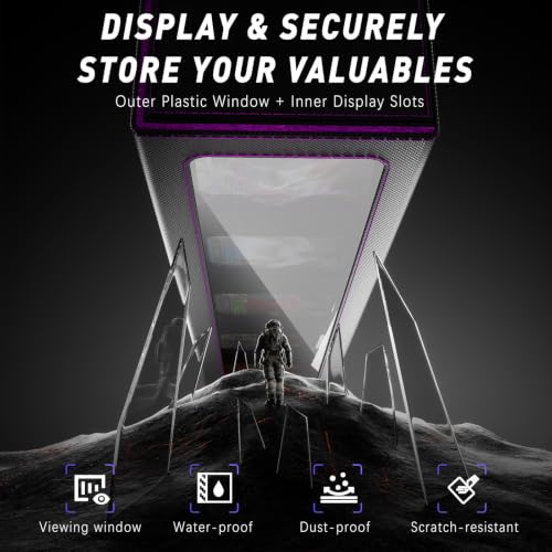 Gomyrod 5 Row 800+ Trading Card Storage Box with Commander Display - color: Black/Purple, size: 800+